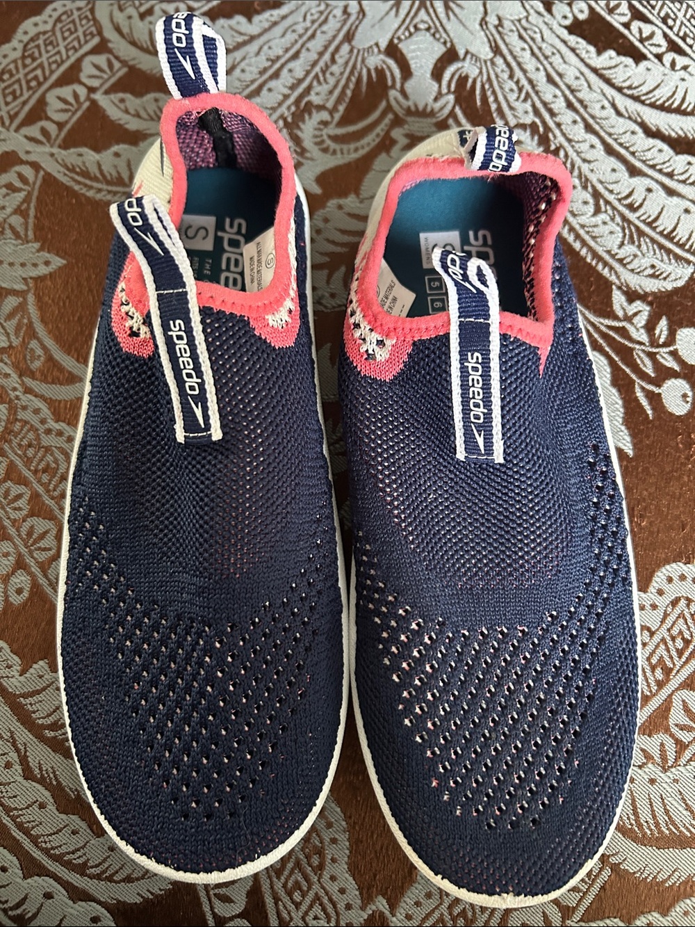 Speedo Navy and Pink Kids Slip-On Water Shoes